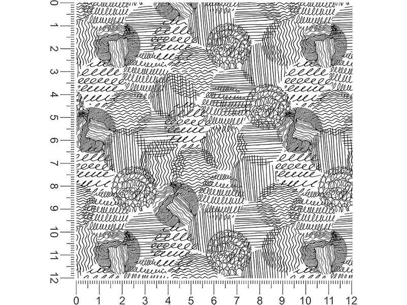 pencil skritches abstract geometric 1ft x 1ft Craft Sheets