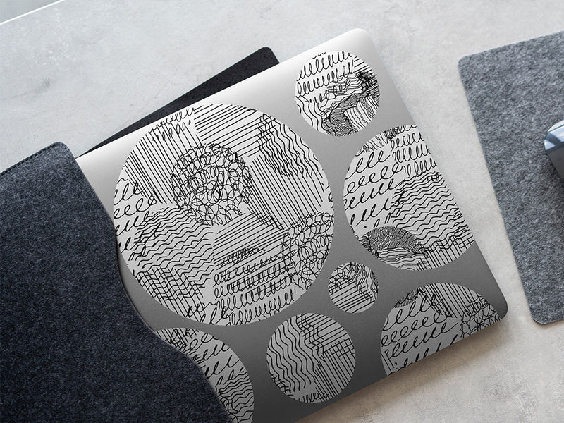 pencil skritches abstract geometric DIY Laptop Stickers