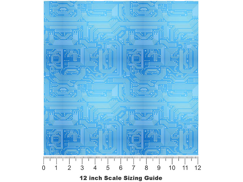 Perfect Blue Technology Vinyl Film Pattern Size 12 inch Scale~Rwraps Perfect Blue Technology Sizing Chart~3