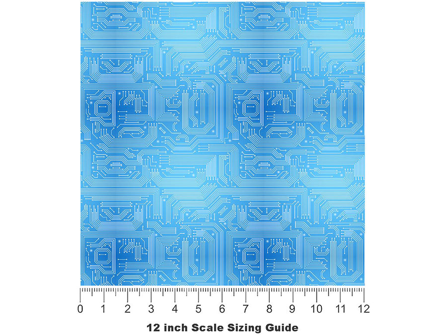 Perfect Blue Technology Vinyl Film Pattern Size 12 inch Scale~Rwraps Perfect Blue Technology Sizing Chart~3