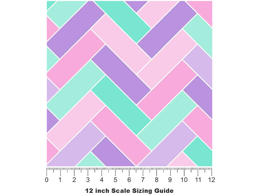 Periwinkle Brick Vinyl Film Pattern Size 12 inch Scale~Rwraps Periwinkle Brick Sizing Chart~3