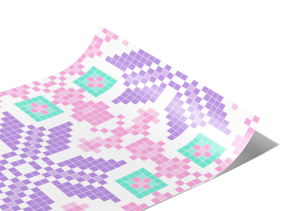 Periwinkle Pansies Mosaic Vinyl Wraps~Rwraps Series 914 Digitally Printed Vinyl Wrap~0