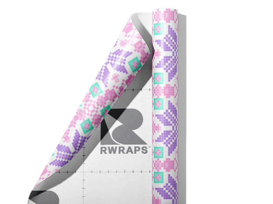 Periwinkle Pansies Mosaic Wrap Film Sheets~Rwraps Series 914 Periwinkle Pansies Mosaic Scrolled Sheet~3