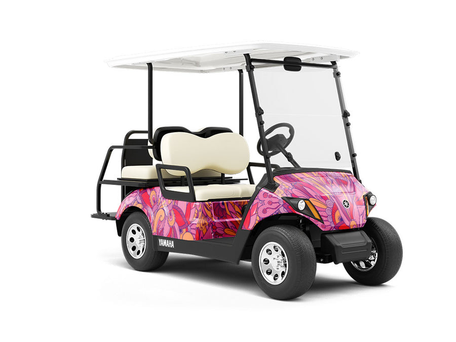 Persephones Pomegranate Floral Wrapped Golf Cart