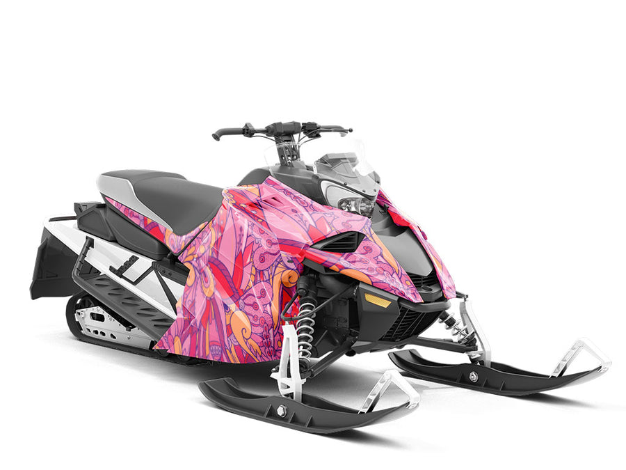 Persephones Pomegranate Floral Custom Wrapped Snowmobile