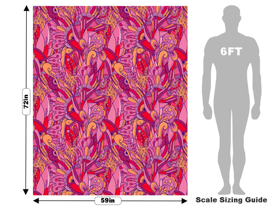 Persephones Pomegranate Floral Vehicle Wrap Scale~Rwraps Series 914 Persephones Pomegranate Floral Measurements~1