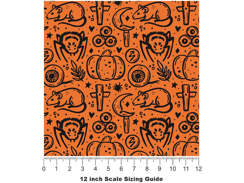 Pest Parade Spooky Fun Vinyl Film Pattern Size 12 inch Scale~Rwraps Pest Parade Spooky Fun Sizing Chart~2