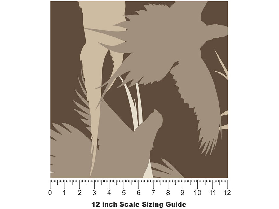 Pheasant Silhouette Camouflage Vinyl Film Pattern Size 12 inch Scale~Rwraps Pheasant Silhouette Camouflage Sizing Chart~2