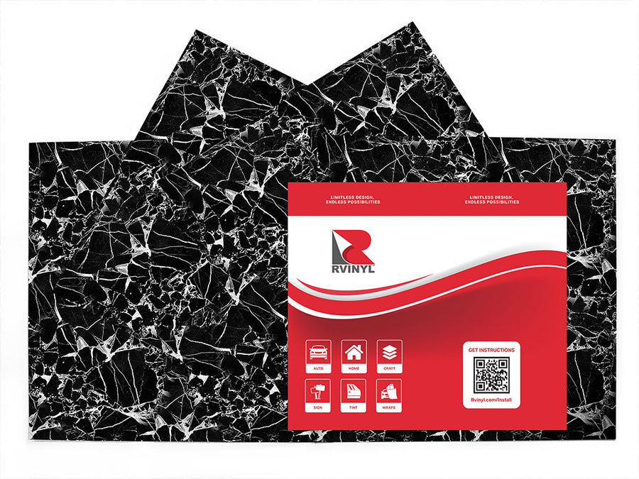 picasso black marble stone Craft Vinyl Sheet Pack