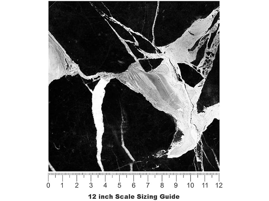 Picasso Black Marble Vinyl Film Pattern Size 12 inch Scale~Rwraps Picasso Black Marble Sizing Chart~2
