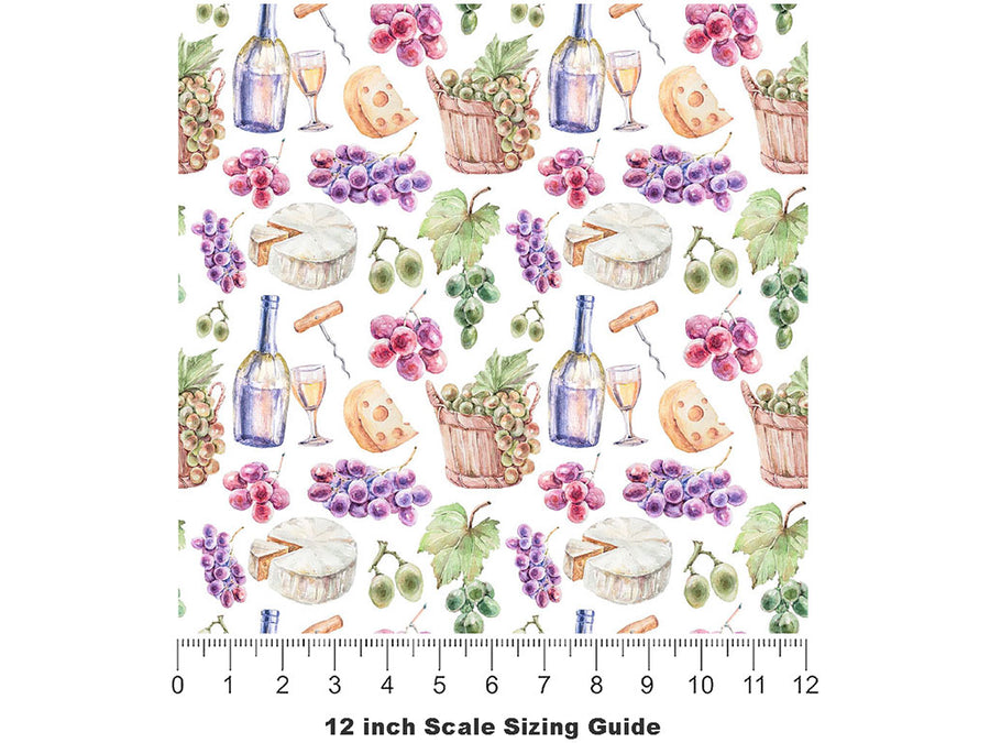 Picnic Charcuterie Alcohol Vinyl Film Pattern Size 12 inch Scale~Rwraps Picnic Charcuterie Alcohol Sizing Chart~2