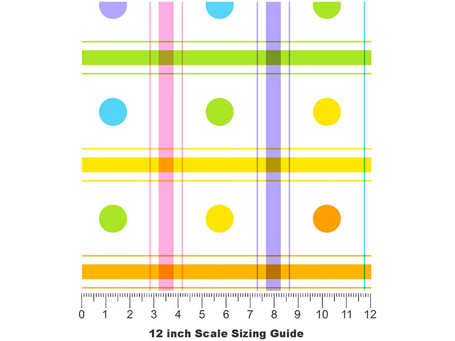Picnic Date Polka Dot Vinyl Film Pattern Size 12 inch Scale~Rwraps Picnic Date Polka Dot Sizing Chart~2