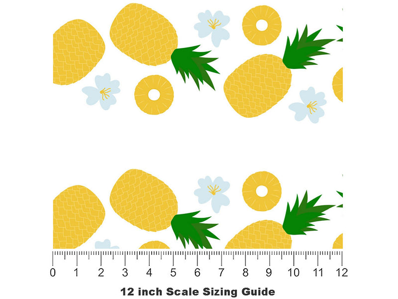Pineapple Parade Fruit Vinyl Film Pattern Size 12 inch Scale~Rwraps Pineapple Parade Fruit Sizing Chart~2