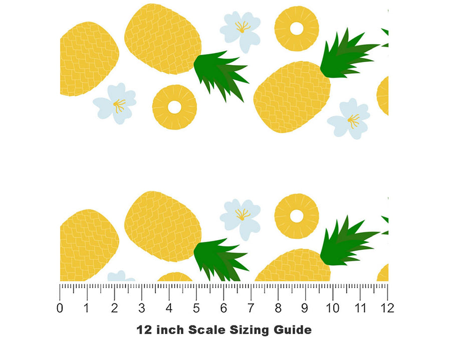 Pineapple Parade Fruit Vinyl Film Pattern Size 12 inch Scale~Rwraps Pineapple Parade Fruit Sizing Chart~2
