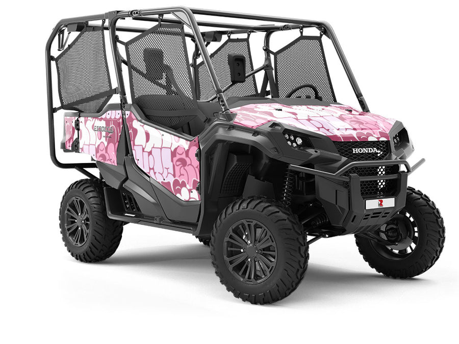 Pink Bubbled Graffiti Utility Vehicle Vinyl Wrap