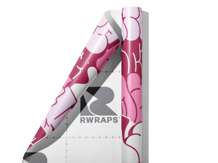 Pink Bubbled Graffiti Wrap Film Sheets~Rwraps Series 914 Pink Bubbled Graffiti Scrolled Sheet~4