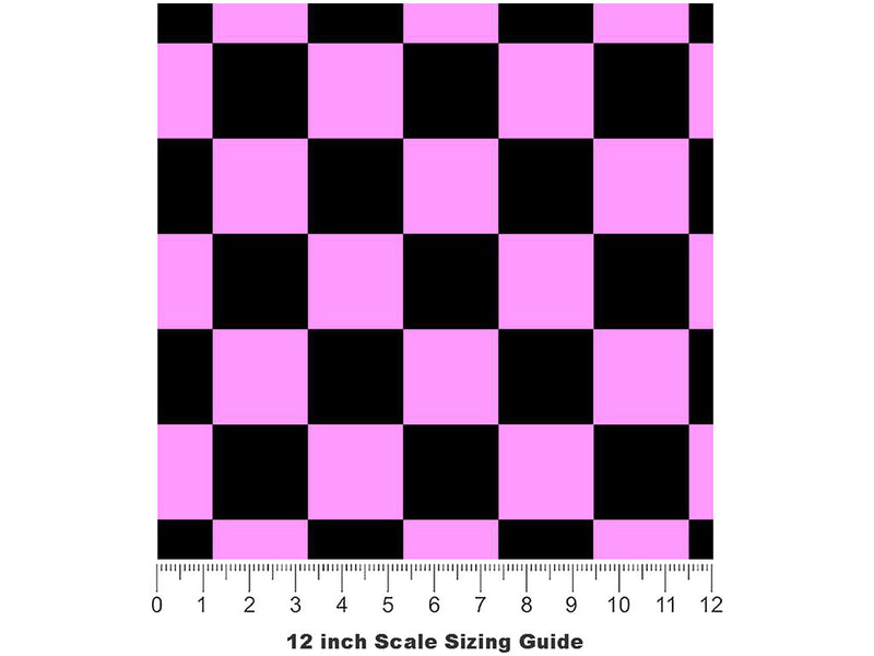Pink Name3 Checkered Vinyl Film Pattern Size 12 inch Scale~Rwraps Pink Name3 Checkered Sizing Chart~3