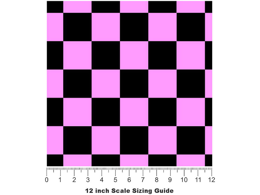 Pink Name3 Checkered Vinyl Film Pattern Size 12 inch Scale~Rwraps Pink Name3 Checkered Sizing Chart~3