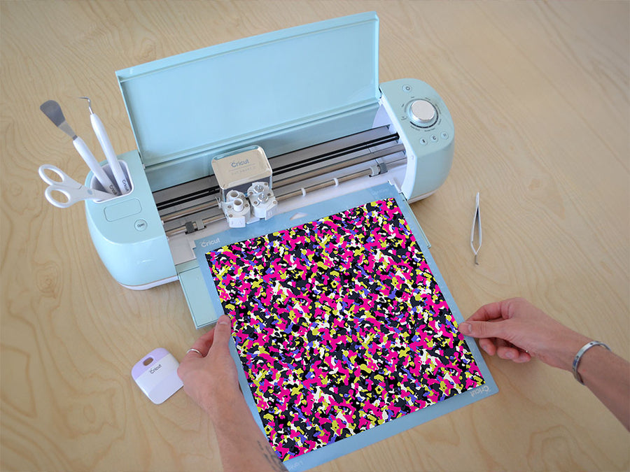 pink confetti camouflage Cricut Compatible Vinyl