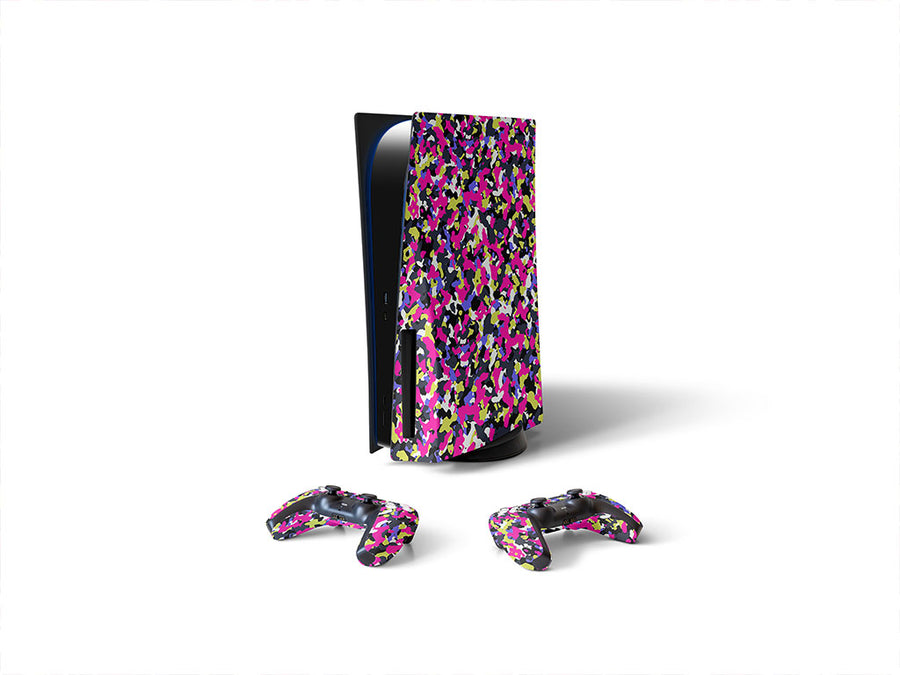 pink confetti camouflage Sony PS5 DIY Skin