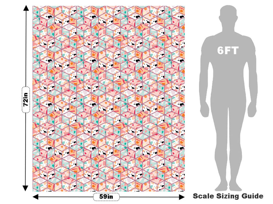 Pink Cube Tile Vehicle Wrap Scale~Rwraps Series 914 Pink Cube Tile Measurements~2