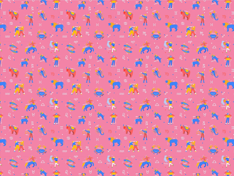 Pink Friends Astrology Vinyl Wrap Pattern~Rwraps Series 914 Digitally Printed Vinyl Wrap~0