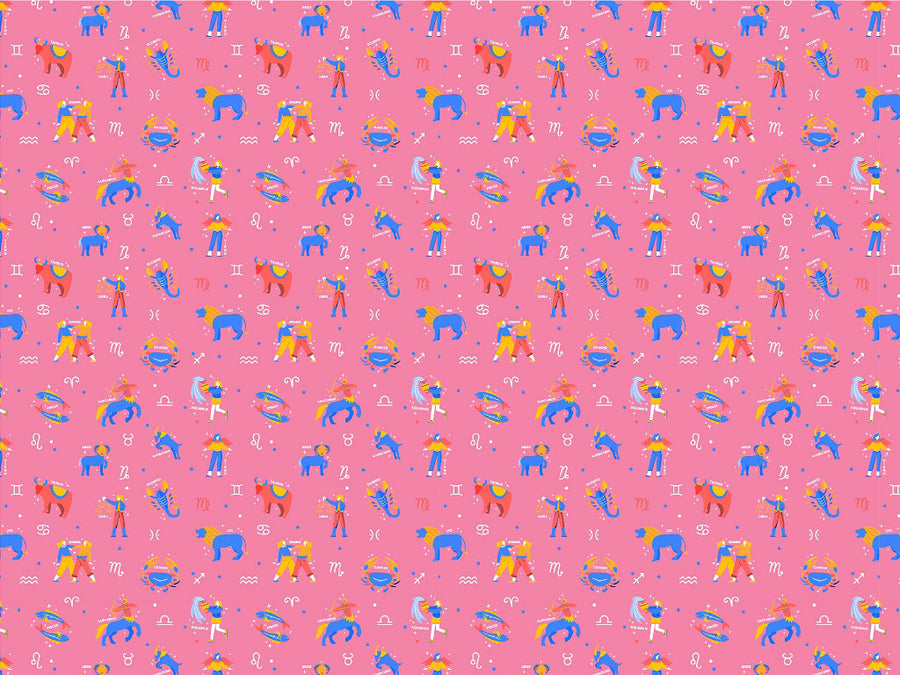 Pink Friends Astrology Vinyl Wrap Pattern~Rwraps Series 914 Digitally Printed Vinyl Wrap~0