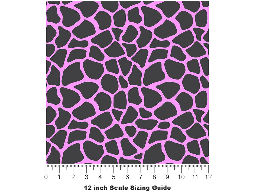 Pink Giraffe Vinyl Film Pattern Size 12 inch Scale~Rwraps Pink Giraffe Sizing Chart~3