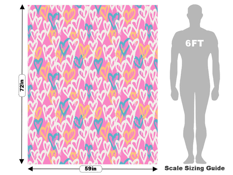 Pink Hearts Graffiti Vehicle Wrap Scale~Rwraps Series 914 Pink Hearts Graffiti Measurements~2