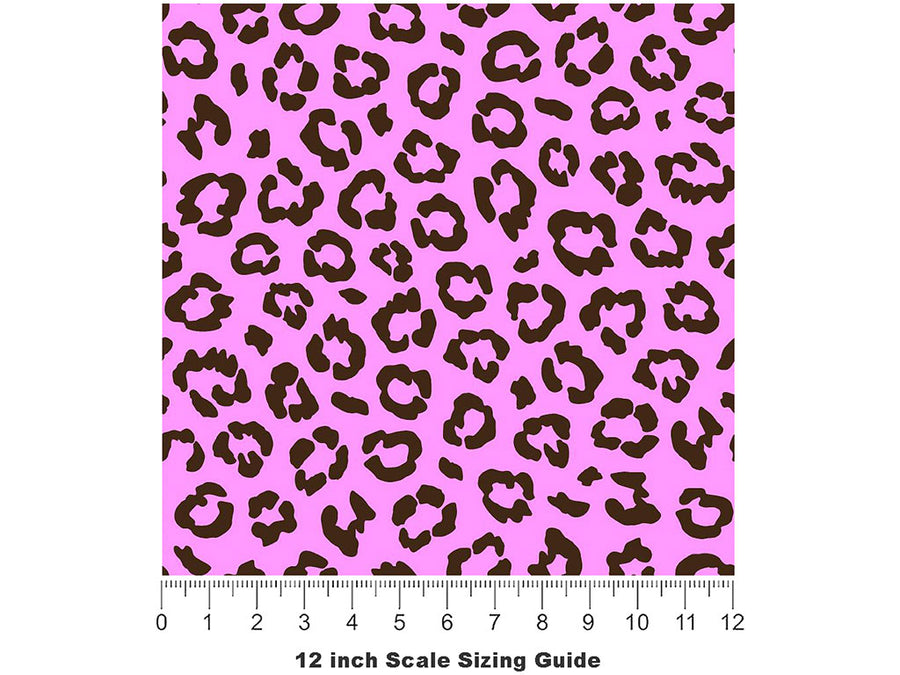 Pink Leopard Vinyl Film Pattern Size 12 inch Scale~Rwraps Pink Leopard Sizing Chart~3