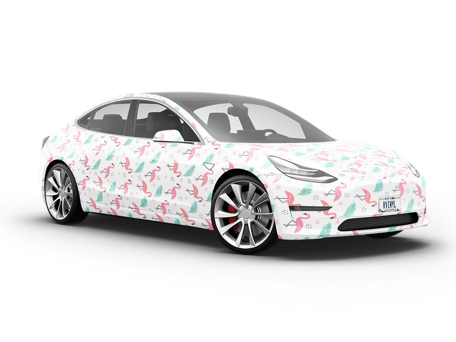 Pink Love Birds Vehicle Vinyl Wrap