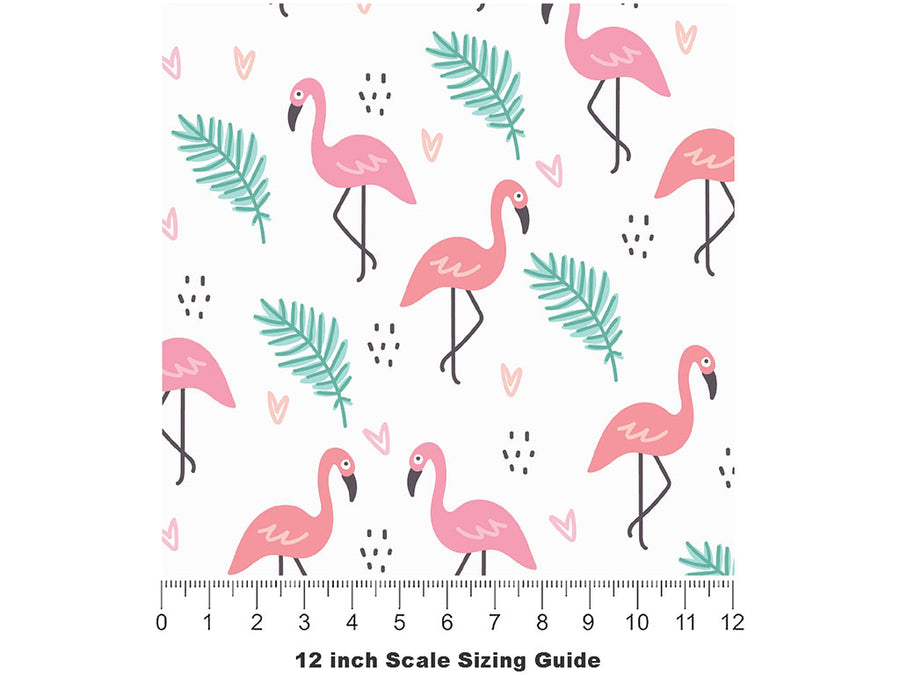 Pink Love Birds Vinyl Film Pattern Size 12 inch Scale~Rwraps Pink Love Birds Sizing Chart~2