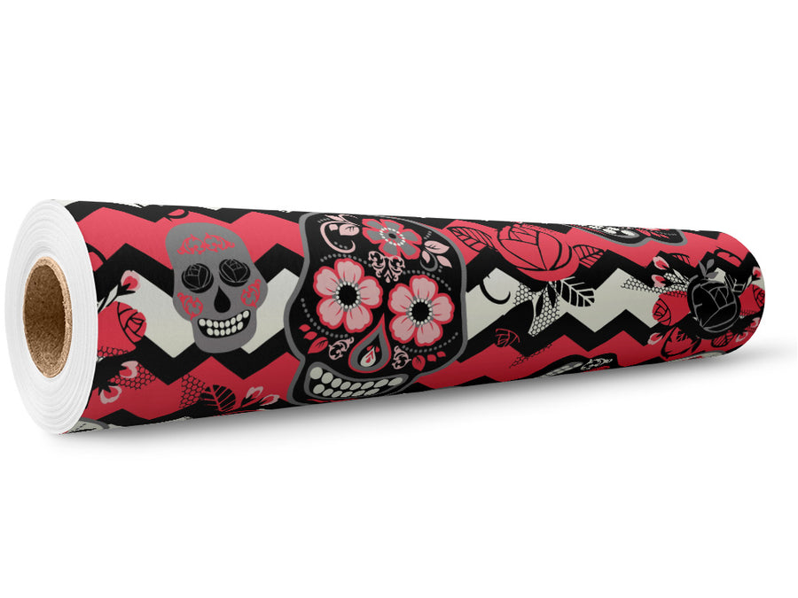 Pink Parents Day of the Dead Wrap Film Wholesale Roll~Rwraps Series 914 Digitally Printed Vinyl Roll~5