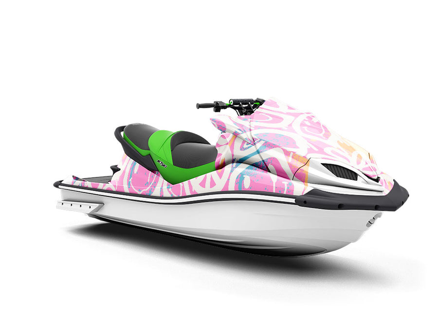 Pink Peace Graffiti Jet Ski Vinyl Customized Wrap