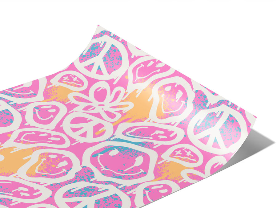 Pink Peace Graffiti Vinyl Wraps~Rwraps Series 914 Digitally Printed Vinyl Wrap~1