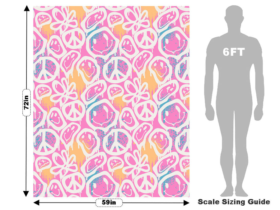 Pink Peace Graffiti Vehicle Wrap Scale~Rwraps Series 914 Pink Peace Graffiti Measurements~2