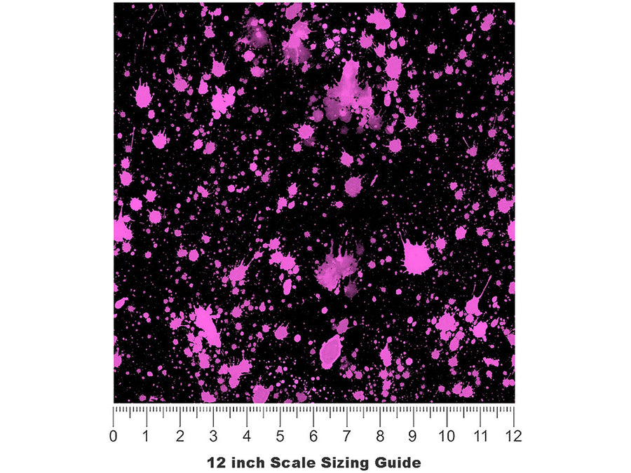 Pink Pollock Paint Splatter Vinyl Film Pattern Size 12 inch Scale~Rwraps Pink Pollock Paint Splatter Sizing Chart~2