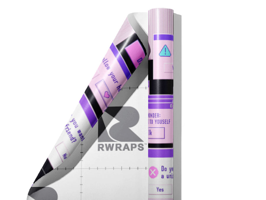 Pink Popups Technology Wrap Film Sheets~Rwraps Series 914 Pink Popups Technology Scrolled Sheet~4