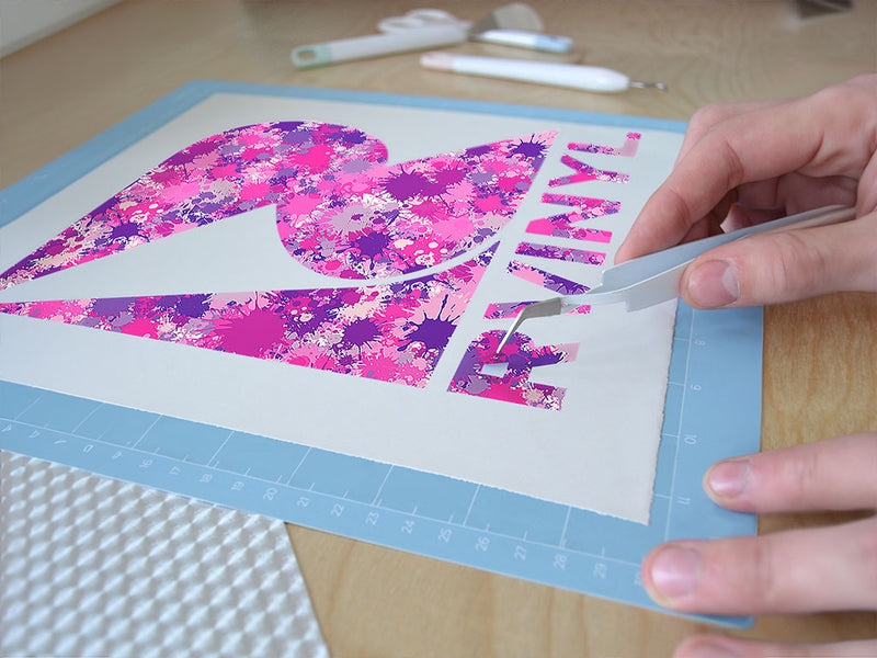 pink power paint splatter Easy Weed Craft Vinyl
