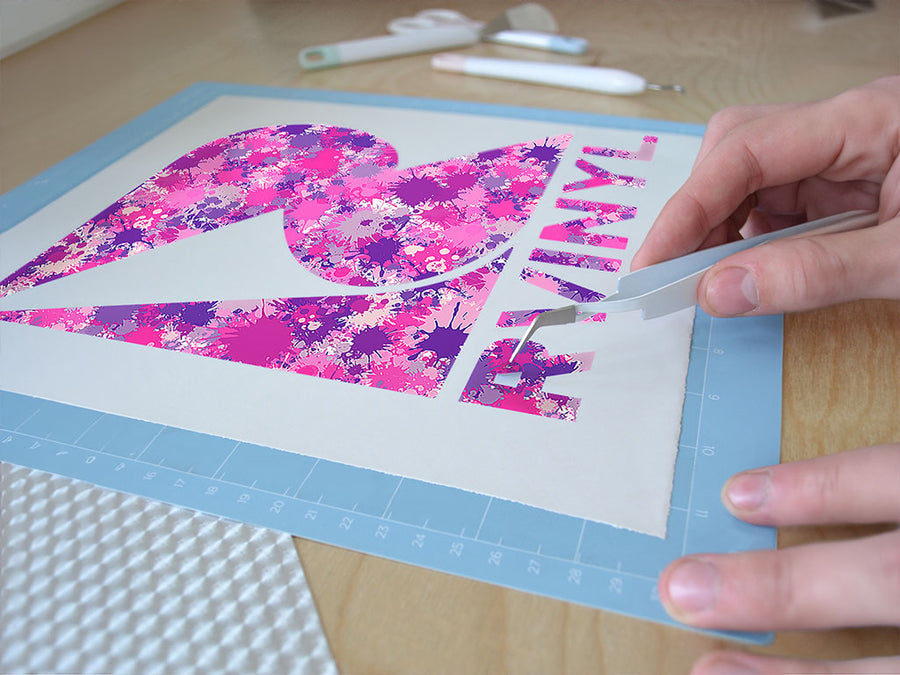 pink power paint splatter Easy Weed Craft Vinyl