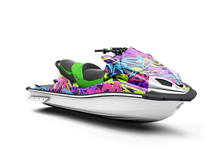 Pink Record Graffiti Jet Ski Vinyl Customized Wrap