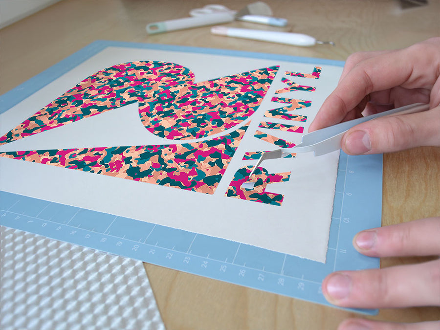 pink shrapnel camouflage Easy Weed Craft Vinyl
