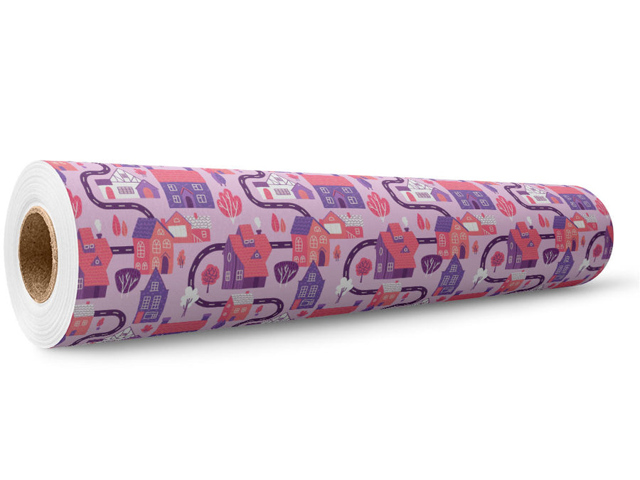 Pink Streets Cityscape Wrap Film Wholesale Roll~Rwraps Series 914 Digitally Printed Vinyl Roll~5