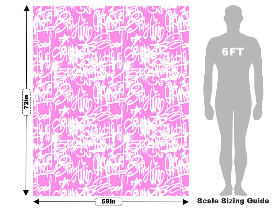 Pink Styling Graffiti Vehicle Wrap Scale~Rwraps Series 914 Pink Styling Graffiti Measurements~2