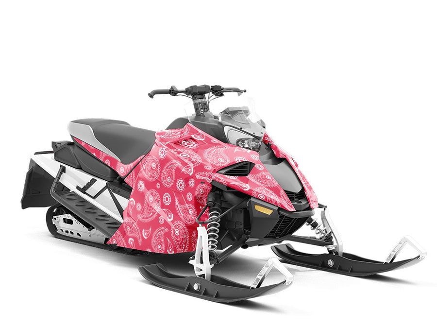 Pink Swirls Paisley Custom Wrapped Snowmobile