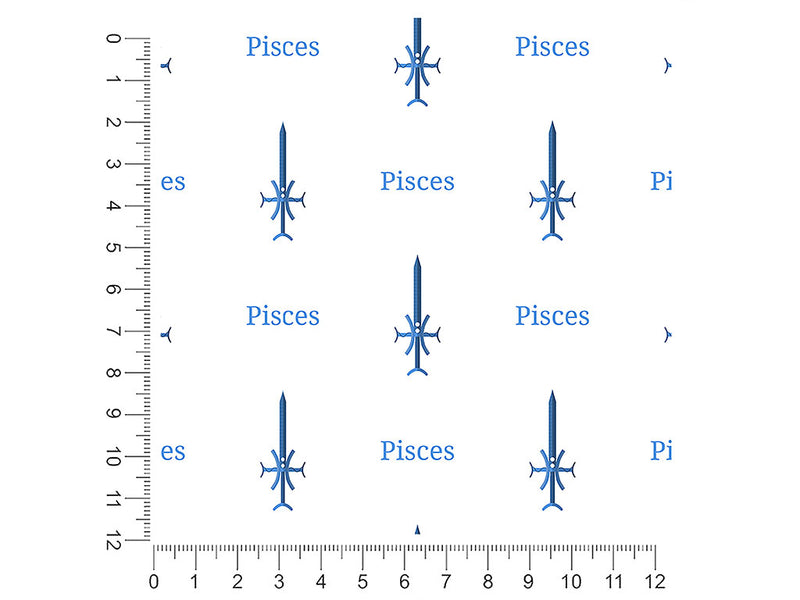 pisces swords astrology 1ft x 1ft Craft Sheets