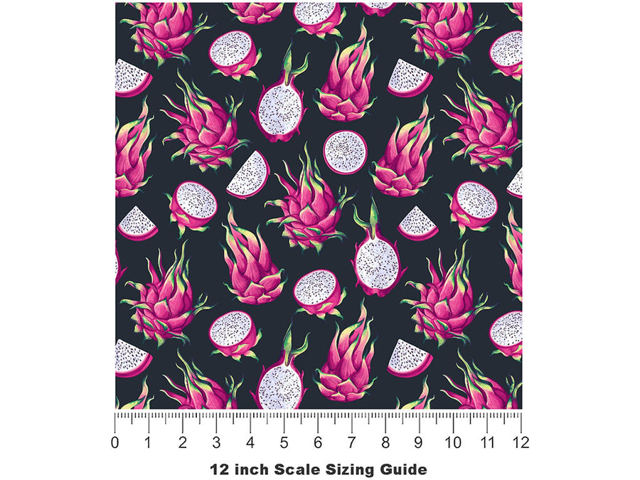 Pitaya Passion Fruit Vinyl Film Pattern Size 12 inch Scale~Rwraps Pitaya Passion Fruit Sizing Chart~2