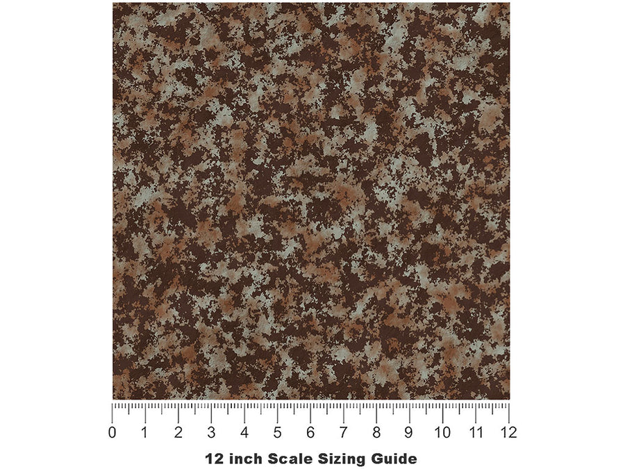 Pitted Steel Rust Vinyl Film Pattern Size 12 inch Scale~Rwraps Pitted Steel Rust Sizing Chart~3