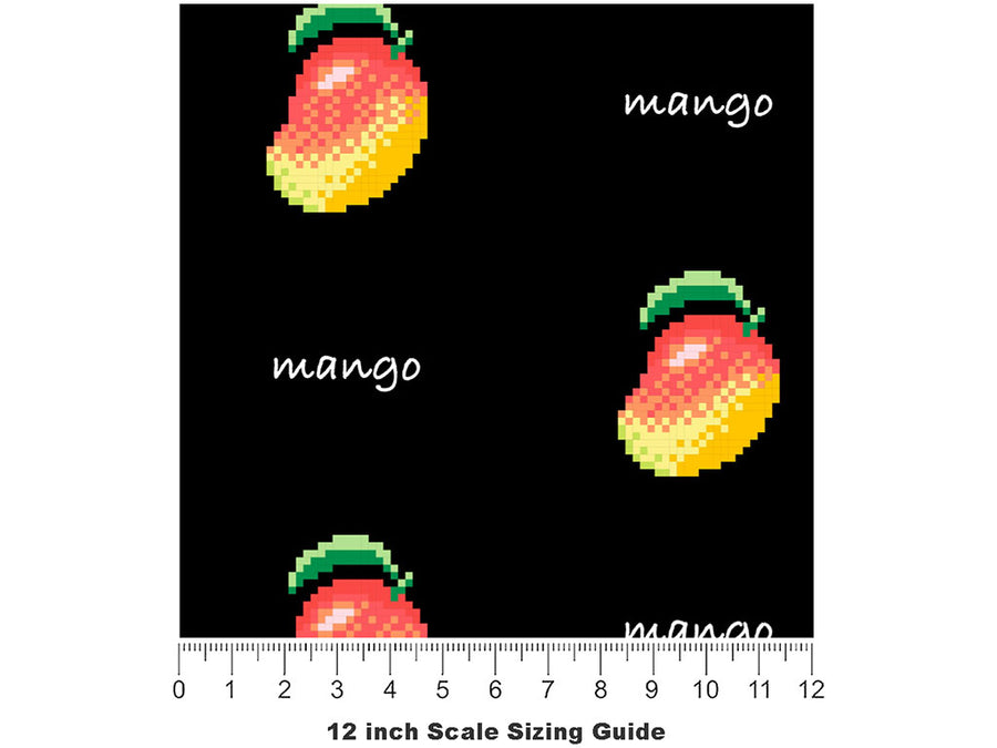 Pix-go Fruit Vinyl Film Pattern Size 12 inch Scale~Rwraps Pix-go Fruit Sizing Chart~2