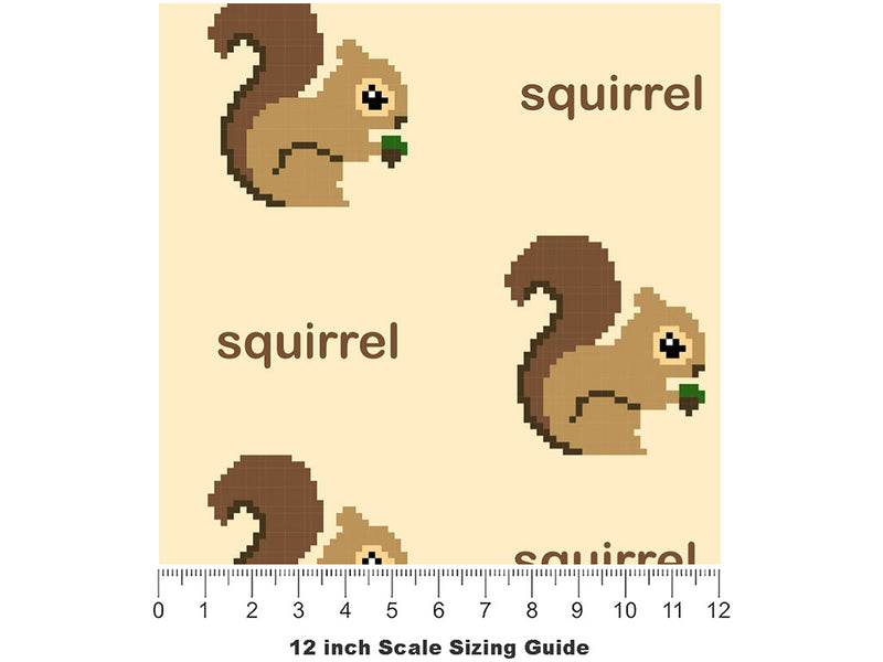 Pixel Acorns Rodent Vinyl Film Pattern Size 12 inch Scale~Rwraps Pixel Acorns Rodent Sizing Chart~2